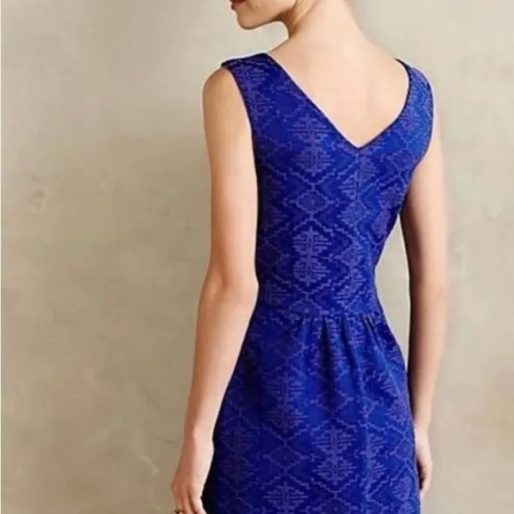 Maeve Anthropologie Averie Dress Womens  Jacquard Embroidered  Sleeveless Size 0 - Picture 2 of 10